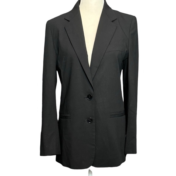 Joseph Paris Black Tailored Blazer Wool Blend Italy Minimalist Size 38 US 6 - Picture 2 of 14